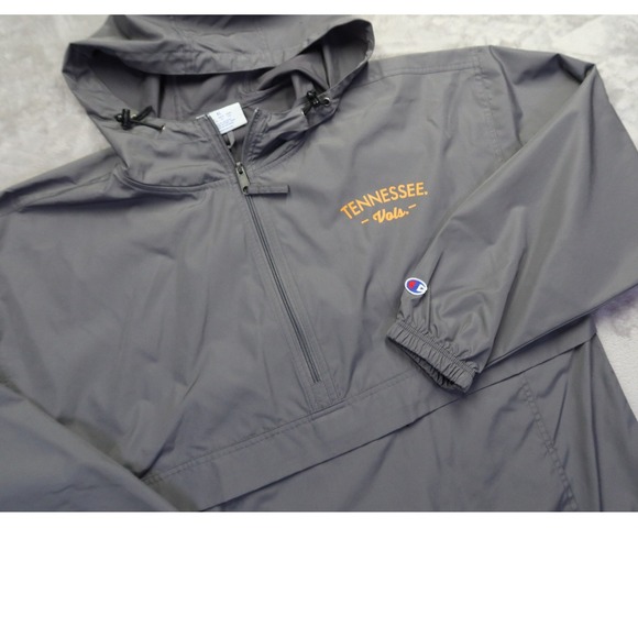 University of Tennessee Vols Windbreaker Men's XL Grey 1/4 Zip Jacket Hooded - Picture 3 of 8
